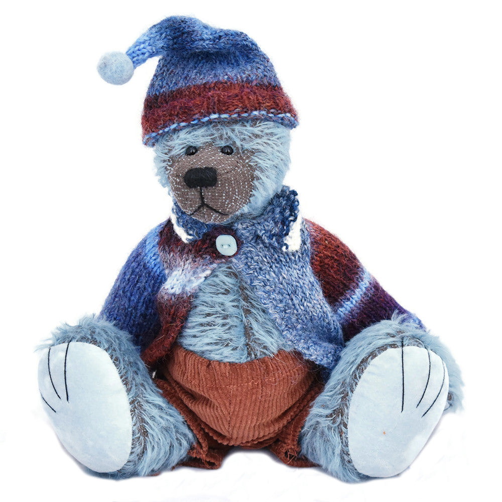 Blue mohair one of a kind teddy bear