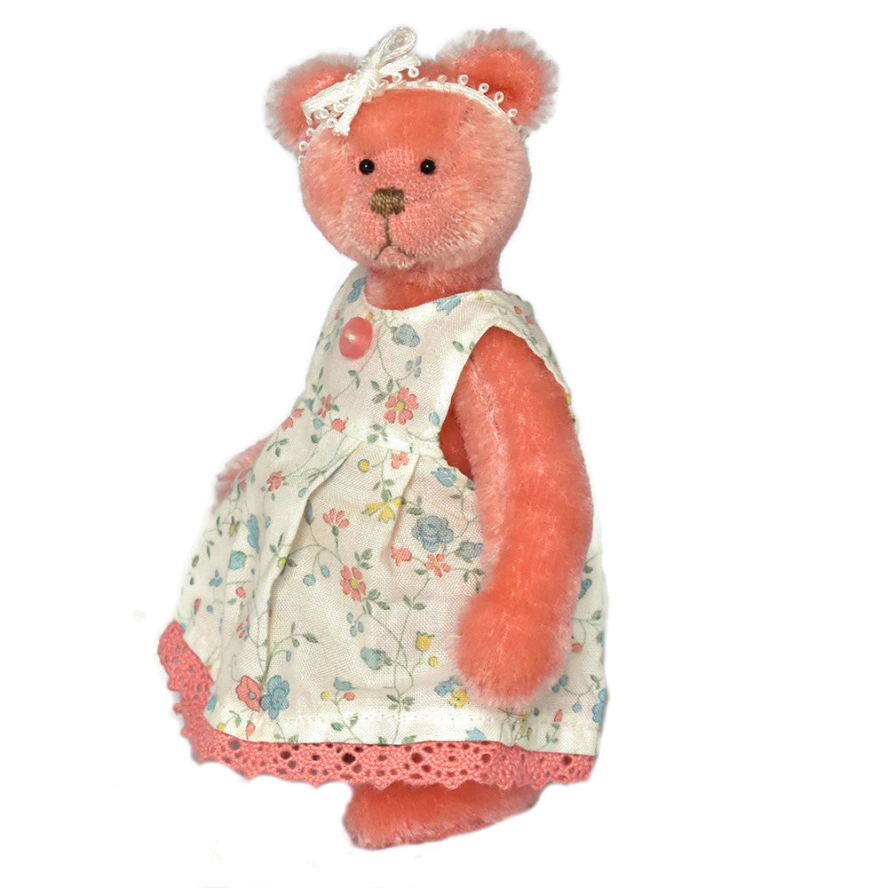 Pink traditional mini teddy bear for collectors