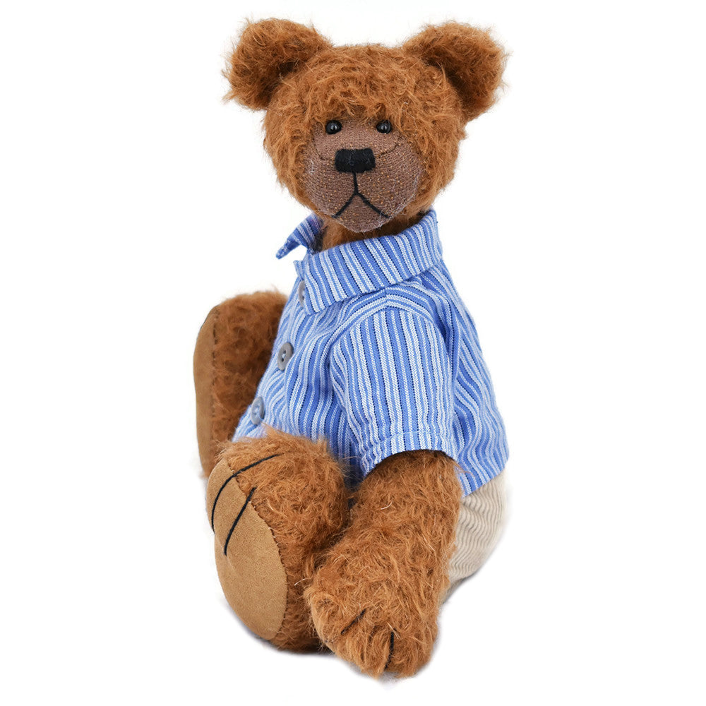 Brown dressed mohair teddy bear